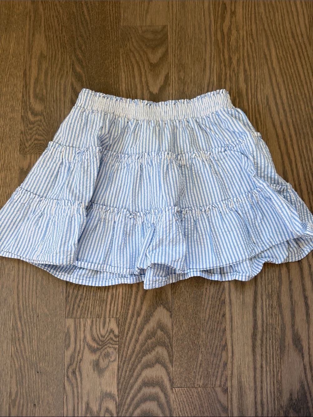 Crewcuts Blue and White Striped Tiered Skater Skirt